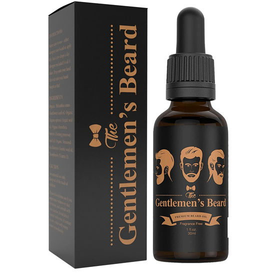 Picture of The Gentlemen's Beard Premium Beard Oil - Conditioner Softener - All Natural Fragrance Free - Softens, Strengthens and Promotes Beard & Mustache Growth - Leave In Conditioner Moisturizes Skin