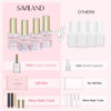 Picture of Saviland Dip Powder Liquid Set 15ml/0.5oz,10 Pcs Base/Top Coat, Activator Brush Saver Acrylic Gel Dip Nail File Strengthen Nail Powder Nail Set No Nail Lamp Needed Gift Set for Daughters Salon-Quality