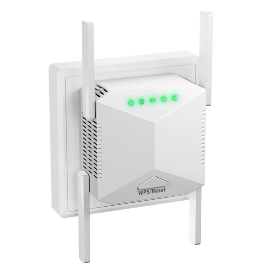 Picture of WiFi Extender, WiFi Signal Booster Up to 2640sq.ft and 25 Devices, WiFi Range Extender, Wireless Internet Repeater, Long Range Amplifier with Ethernet Port, 1-Tap Setup, Access Point, Alexa Compatible