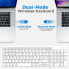 Picture of Wireless Keyboard, Bluetooth Keyboard with Number Pad, 2.4G+Bluetooth Full-Size Quiet Computer Keyboard for iPad 10.2(9th/8th/7th)/iPad Air 5th/4th/iPad Pro 11/12.9, iPad 10.5/9.7/iPad Mini (White)