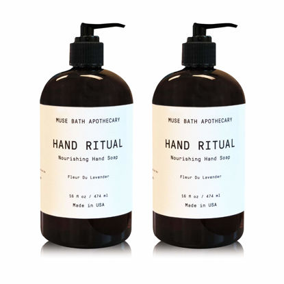 Picture of Muse Bath Apothecary Hand Ritual - Aromatic and Nourishing Hand Soap, Infused with Natural Aromatherapy Essential Oils - 16 oz, Fleur du Lavender, 2 Pack