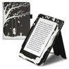 Picture of kwmobile Case Compatible with Kobo Clara HD - Case PU Leather Cover with Magnet Closure, Stand, Strap, Card Slot - Girl Tree Swing White/Black