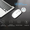 Picture of 2.4GHz Wireless Bluetooth Mouse, Jelly Comb Dual Mode Slim Wireless Mouse with 2400 DPI for PC, Laptop, Mac, Android, Windows - White and Silver