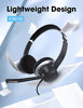 Picture of USB Headset with Microphone Noise Cancelling & Call Controls, 3.5mm Computer Headphones for PC Business, Skype, Call Center Office, Cell Phone Headset with Clear Chat, Ultra Comfort