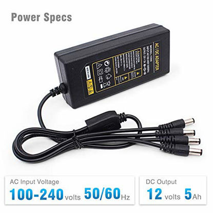 Picture of 12V 5A AC/DC Adapter Charger Power Supply with 4 in 1 Plug for Motorola WPLN4137 WPLN4226 HTN9000 HTN9008B WPLN4232A WPLN4232 Radio Charger