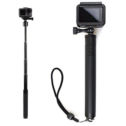 Picture of Extendable Aluminum Selfie Stick Monopod for Action Camera, EaxanPic Handheld Telescoping Monopod Hand Grip for GoPro Max/10/9/8/7/6/5/4/3+,DJI OSMO,Insta 360 One R (Hand Grip - Simple Version)