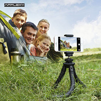 Picture of Phone Tripod Mount, AFFLEXY 11 Inch Flexible and Adjustable Clip Tripod with Remote, Cell Phone Tripod Portable Remote Shutter with Tripod