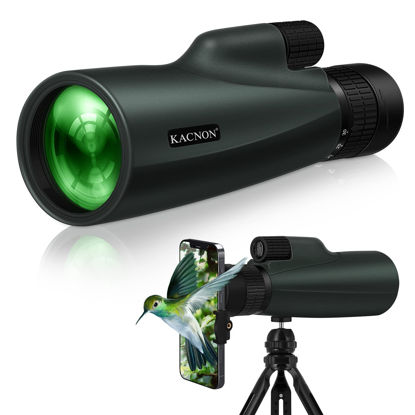 Picture of 10-30X50 Monocular Telescope, Upgraded High Power Monocular with Smartphone Adapter & Tripod Waterproof BAK4 Prism Low Light Night Vision Monoculars for Bird Watching Hunting Camping Concert