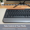 Picture of X9 Performance Multimedia USB Ergonomic Keyboard Wired - Take Control of Your Media - Full Size Wired Keyboard with Wrist Rest and 114 Keys - External Wired Computer Keyboard for Laptop and Office PC