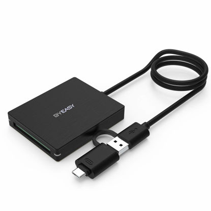 Picture of CFast Card Reader, BYEASY CFast 2.0 Reader via USB 3.0 or USB C Port, Portable Professional CFast Memory Card Reader with Thunderbolt 3 Port Using for Sandisk, Lexar, Transced, Atomos, Snoy Card More