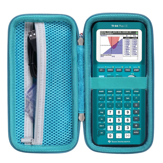 Picture of Khanka Hard Travel Case Replacement for Texas Instruments TI-83 Plus/TI-84 Plus/TI-84 Plus CE Color Graphing Calculator, Case Only (Teal)