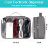 Picture of MATEIN Clear Electronics Organizer, Travel Cable Organizer Bag with Handle Double Layer Cord Organizer Case Medium Gadget Organizer for Cable, Charger, Ipad Mini, Electronics Gifts for Men Women