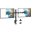 Picture of Mount-It! Dual Monitor Desk Mount, Dual Monitor Arm Fits 2 Monitors max. 32" / 19.8 lbs, Full Motion Adjustment Monitor Mount with C-Clamp and Grommet, Swivel, Tilt, Rotation, VESA 75 & 100, Black