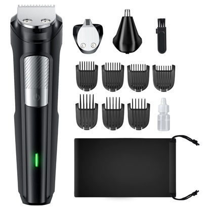 Picture of Beard Trimmer Hair Clipper for Men, All-in-One Men’s Grooming Kit with Cordless Rechargeable Hair Trimmer Nose Trimmer Electric Shaver, Stainless Steel Blades for Painless Facial & Body Hair Removal