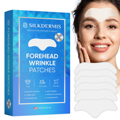 Picture of SILKDERMIS Forehead Wrinkle Patches 12 Packs Forehead Patches for Wrinkles, Anti Wrinkle Patches with Aloe, Collagen Vitamin E, Face Wrinkle Patches for Forehead Wrinkles Treatment