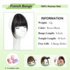 Picture of NAYOO Bangs Hair Clip in Bangs 100% Real Human Hair Extensions French Bangs Clip on Hair Bangs for Women Fringe with Temples Hairpieces Curved Bangs for Daily Wear