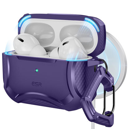 Picture of ESR for AirPods Pro 2nd Generation Case (HaloLock), Compatible with Airpods Pro Case 2nd/1st Gen (2023/2022/2019), Compatible with MagSafe, Powerful Drop Protection, Magnetic Lid, Purple