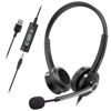 Picture of Nulaxy Computer Headset with Microphone, Wired USB Headset for Laptop PC, 3.5mm Jack Inline Control Headphone with Noise Cancelling Mic, Business Call Center Headset for Skype, Office, Classroom, Home