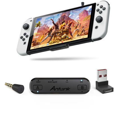 Picture of Antank Bluetooth Audio Transmitter (USB Type-C) Support aptX-HD aptX Low Latency AAC Compatible with Nintendo Switch/Lite/OLED/ PS4/ PS5/ PC Bluetooth Adapter with in-Game Chat Microphone