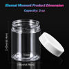 Picture of 36 Pack 3 OZ Plastic Jars Round Clear Cosmetic Container Jars with White Lids, Eternal Moment Plastic Slime Jars for Lotion, Cream, Ointments, Makeup, Eye shadow, Rhinestone, Samples, Pot, Travel Storage