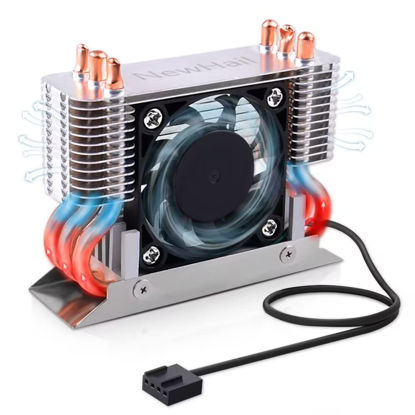 Picture of NewHail 12V M.2 2280 SSD Heatsink with 40mm PWM Cooling Fan, Copper Heat Pipes and Thermal Pad, SSD Cooler for M.2 2280 NVMe & SATA SSD Only