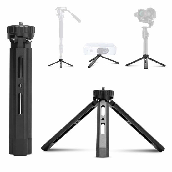 Picture of EaxanPic Aluminum Mini Tripod,Desktop Tabletop Stand Tripod for Zhiyun Smooth Q/4, Crane Plus/2, Osmo Mobile, Ronin-S, Vimble 2,Gimbal Handle Grip Stabilizer Tripod