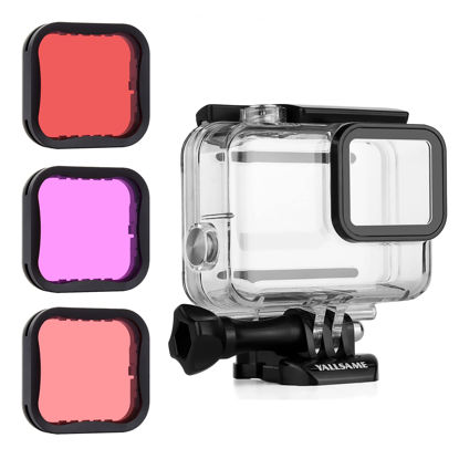 Picture of YALLSAME Waterproof Case Housing Case with Dive Filter for GoPro Hero 7 Silver/Hero 7 White Action Camera 45 Metres Underwater Protective Diving Accessories Kit for GoPro 7 White Silver