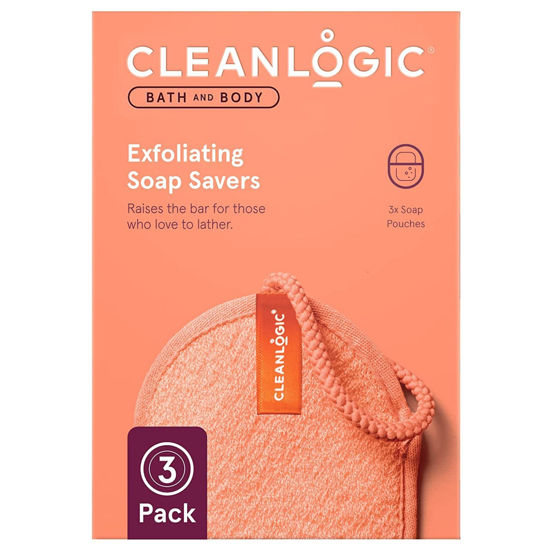 Picture of Cleanlogic Bath & Body Exfoliating Soap Saver, Exfoliator Scrubber Pouch, Daily Skincare Routine for Smooth Clean Skin, Assorted Colors, 3 Count Value Pack