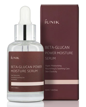 Picture of IUNIK Beta-Glucan Power Deep Moisture Vegan Serum 400,000 ppm Intense Hydration Mushroom Yeast Extracts Naturally-derived - Dry Mature Sagging Sensitive Skin Cell Regenerating Lifting Korean Skincare