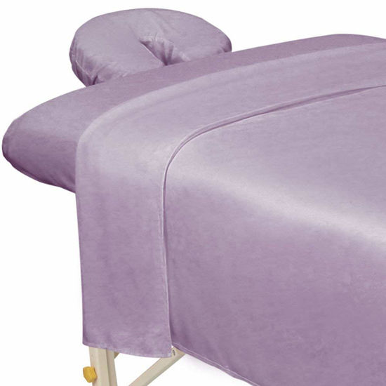 Picture of ForPro Premium Microfiber 3-Piece Massage Sheet Set, Lavender, Ultra-Light, Stain and Wrinkle-Resistant, Includes Massage Flat Sheet, Massage Fitted Sheet, and Massage Face Rest Cover