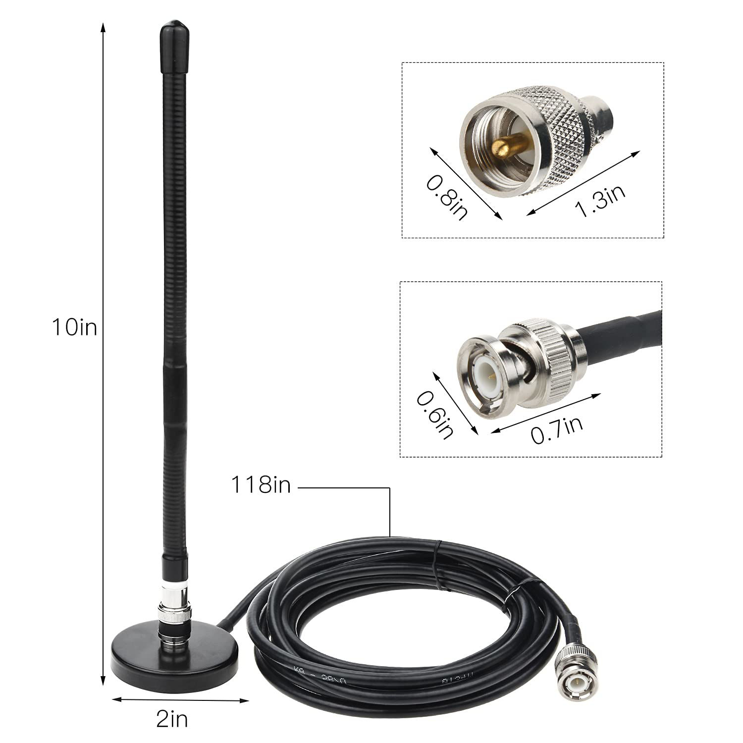 GetUSCart- CB Radio Antenna, 27MHz CB Antenna Soft Whip Magnetic Base ...