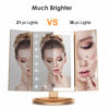 Picture of WEILY Lighted Vanity Makeup Mirror 1x/2x/3x Magnification Trifold with 36 LED Lights Touch Screen and USB Charging, 180 Degree Adjustable Stand for Countertop Cosmetic Makeup Mirror(Gold)