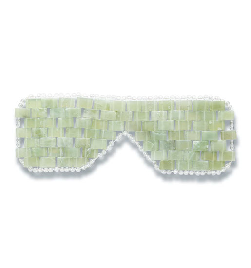 Picture of Alana Mitchell Jade Eye Mask - Weighted Eye Mask to Eliminate Wrinkles, Puffiness, & Irritation - Headache and Migraine Relief Mask - 100% Real Jade Stone Beads for Hot & Cold Anti Aging Therapy