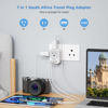 Picture of TESSAN South Africa Power Adapter, Type M Plug Adaptor with 4 American Outlets 3 USB Charger (1 USB C Port) for US to Bhutan Botswana Namibia Nepal