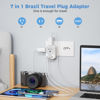 Picture of TESSAN Brazil Power Adapter, US to Brazil Travel Plug with 4 American Outlets 3 USB Charger (1 USB C Port), Type N Adaptor for USA to Brazilian Brazil