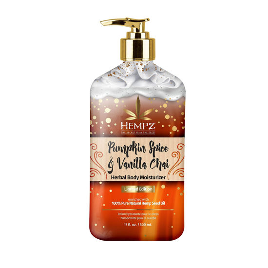 Picture of Limited Edition Pumpkin Spice & Vanilla Chai Herbal Moisturizing Body Lotion (17 oz) - Fall Scented Body Lotion for Women or Men with Dry or Sensitive Skin - Hydrating Moisturizer for Daily Radiance