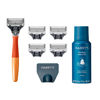 Picture of Harry's Razors for Men - Men's Razor Set with 5 Razor Blade Refills, Travel Blade Cover, 2 oz Shave Gel (Ember)