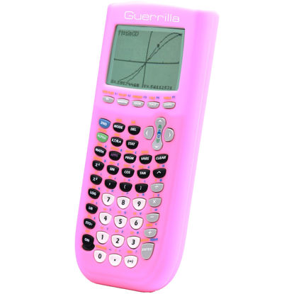 Picture of Guerrilla TI84PINKSC Silicone Case for Texas Instruments TI-84 Plus Graphing Calculator, Pink