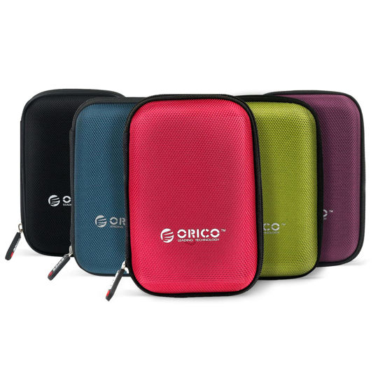 Picture of ORICO Hard Drive Case 2.5 inch External Drive Storage Carrying Bag Waterproof Shockproof with Inner Size 5.5x3.5x1.0inch for Organizing HDD and Electronic Accessories, Multi Colors (PHD-25)