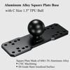 Picture of BRCOVAN Aluminum Alloy Square Plate with 1.5'' TPU Ball for RAM Mounts C Size Double Socket Arm for Garmin/Humminbird/Lowrance/Raymarine GPS Chartplotters, Fishfinders and Marine Electronic Mount