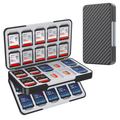 Picture of HEIYING SD Card Holder for Memory SD Card and Micro SD Card, Portable SD SDHC SDXC Micro SD Card Holder Case with 40 SD Cards Slots & 40 Micro SD Cards Slots.