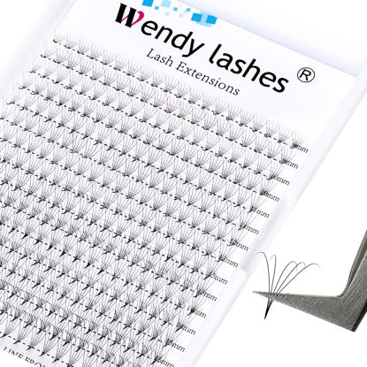 Picture of Premade Lash Extensions Fans Volume Lash Extensions 320 PCS Short Stem 5D/6D/8D/10D Eye Lashes Extensions Thickness 0.07mm D Curl Soft Light Weight Premade Volume Eyelashes Extensions Mixed Tray.（5D-0.07-D, 9-16mm Mixed Tray)