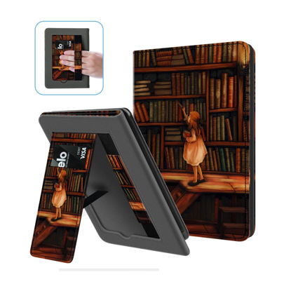 Picture of Ayotu Stand Case for Kindle Paperwhite 2021 - with Auto Wake/Sleep, Premium PU Leather Cover with Hand Strap, Only for 6.8" Kindle Paperwhite 11th Generation 2021 and Signature Edition,The Library