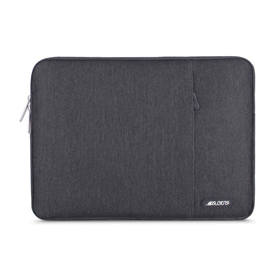 Picture of MOSISO Laptop Sleeve Bag Compatible with MacBook Air 15 inch M2 A2941 2023/Pro 15 A1990 A1707, 15 Surface Laptop 5/4/3,Dell XPS 15,HP Stream 14 inch, Polyester Vertical Case with Pocket, Space Gray