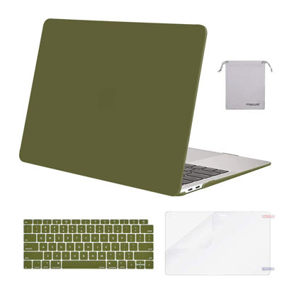 Picture of MOSISO Compatible with MacBook Air 13 inch Case 2022, 2021-2018 Release A2337 M1 A2179 A1932 Retina Display Touch ID, Plastic Hard Shell&Keyboard Cover&Screen Protector&Storage Bag, Capulet Olive