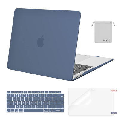 Picture of MOSISO Compatible with MacBook Air 13 inch Case 2022, 2021-2018 Release A2337 M1 A2179 A1932 Retina Display Touch ID, Plastic Hard Shell&Keyboard Cover&Screen Protector&Storage Bag, Steel Blue