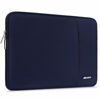 Picture of MOSISO Laptop Sleeve Bag Compatible with MacBook Air 15 inch M2 A2941 2023/Pro 15 A1990 A1707, 15 Surface Laptop 5/4/3,Dell XPS 15,HP Stream 14 inch, Polyester Vertical Case with Pocket, Navy Blue