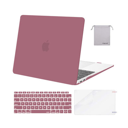 Picture of MOSISO Compatible with MacBook Air 13 inch Case 2022, 2021-2018 Release A2337 M1 A2179 A1932 Retina Display Touch ID, Plastic Hard Shell&Keyboard Cover&Screen Protector&Storage Bag, Tea Petal Pink