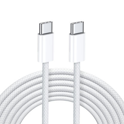 Picture of LISEN 240W USBC to USBC Cable, 6.6 Ft USB C to USB C Charger Cable, 140W/100W/60W C to C Charger Cable Fast Charging Cord Type C Fit for iPhone 15 Pro Max Plus MacBook Air/Pro, iPad Pro Samsung