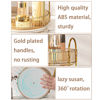 Picture of shuang qing Lazy Susan Rotating Makeup Organizer for Vanity, High-Capacity Skincare Clear Make Up Storage Perfume Organizers Cosmetic Dresser Organizer Countertop 360 Spinning（1 Tier-Gold）